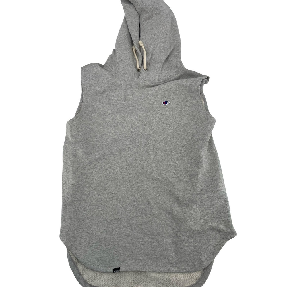 Champion Men's Hoodie Sleeveless Gray Reverse Weave Large
